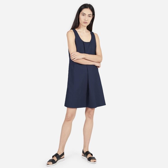 Everlane | Dresses | Everlane The Cotton Poplin Pleated Dress | Poshmark
